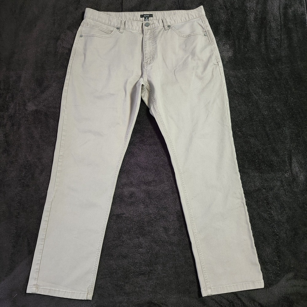 ALFANI Men's Tan Beige Stretch Lightweight Denim Jeans Size 36Wx30L NWOT
